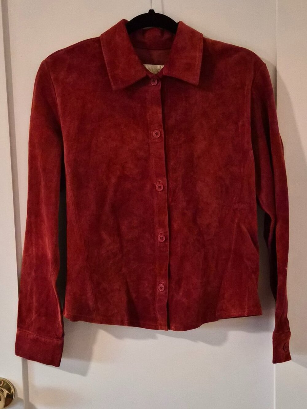 Vintage Genuine Leather Suede Button Up Shirt Jacket